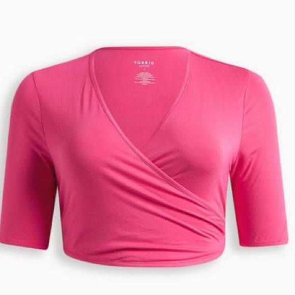 Torrid 5X Crop Short Sleeve Wrap Tee - Super Soft Jersey - Picture 6 of 6